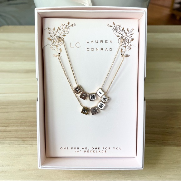 LC Lauren Conrad Jewelry - NWT LC Lauren Conrad "Mini" & "Mama" Necklace Set Mother’s Day gift 💝